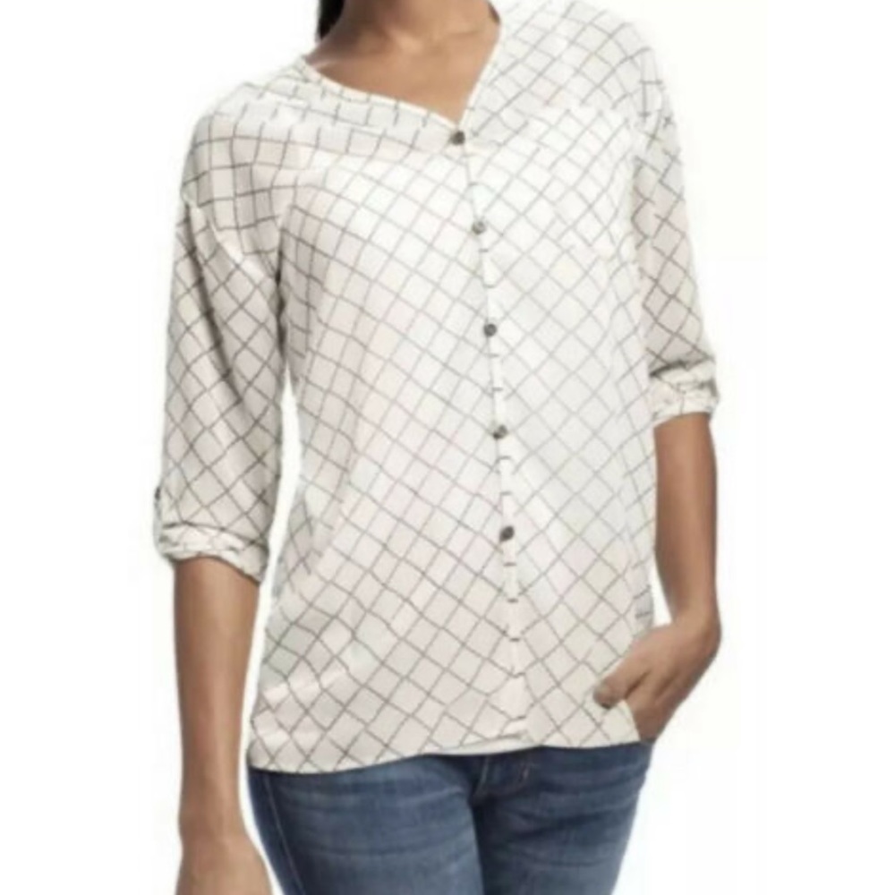 NWT CAbi sheer blouse top XS